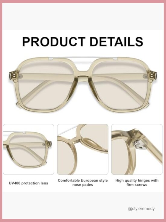 Retro Aviator Sunglasses with UV Protection Plastic Frame main image 7